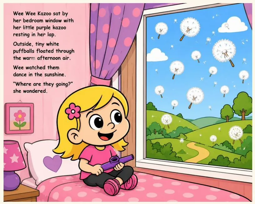 Page from Wee Wee Kazoo and the Puffball Field