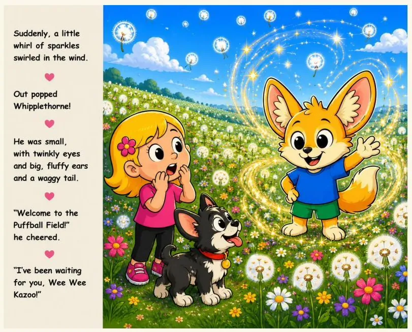 Page from Wee Wee Kazoo and the Puffball Field