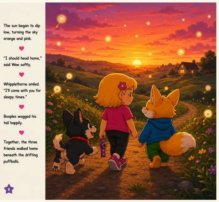 Page from Wee Wee Kazoo and the Puffball Field