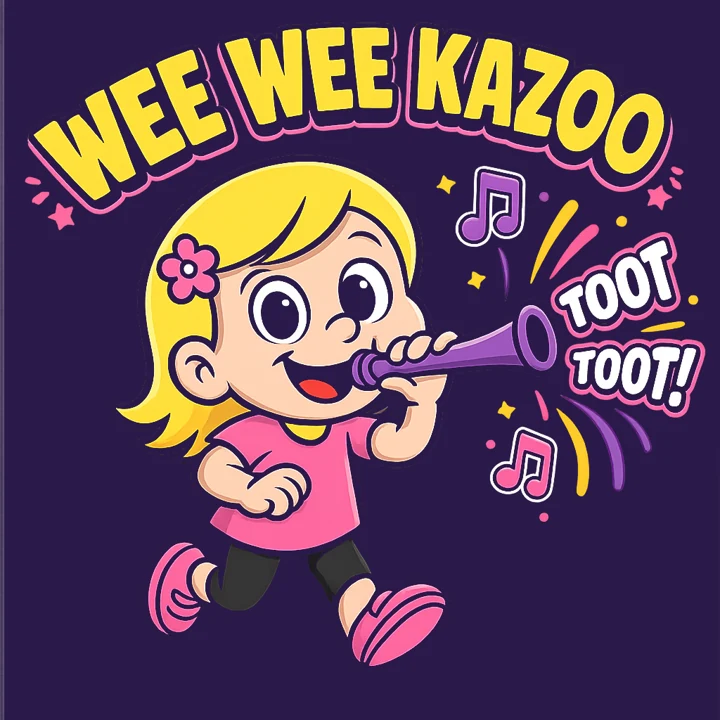 Wee Wee Kazoo blowing her purple kazoo